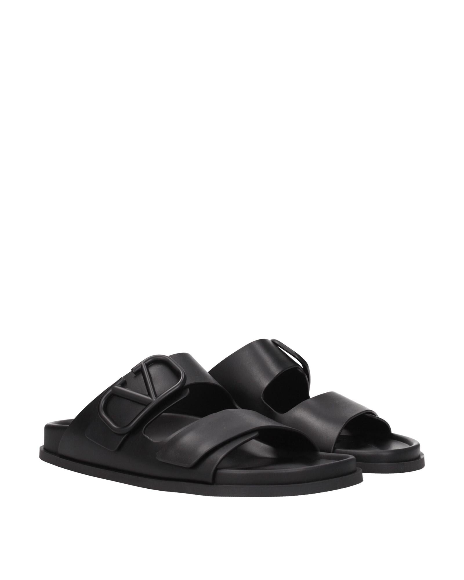Valentino Garavani Logo Slide Sandals Men Black