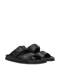 Valentino Garavani Logo Slide Sandals Men Black