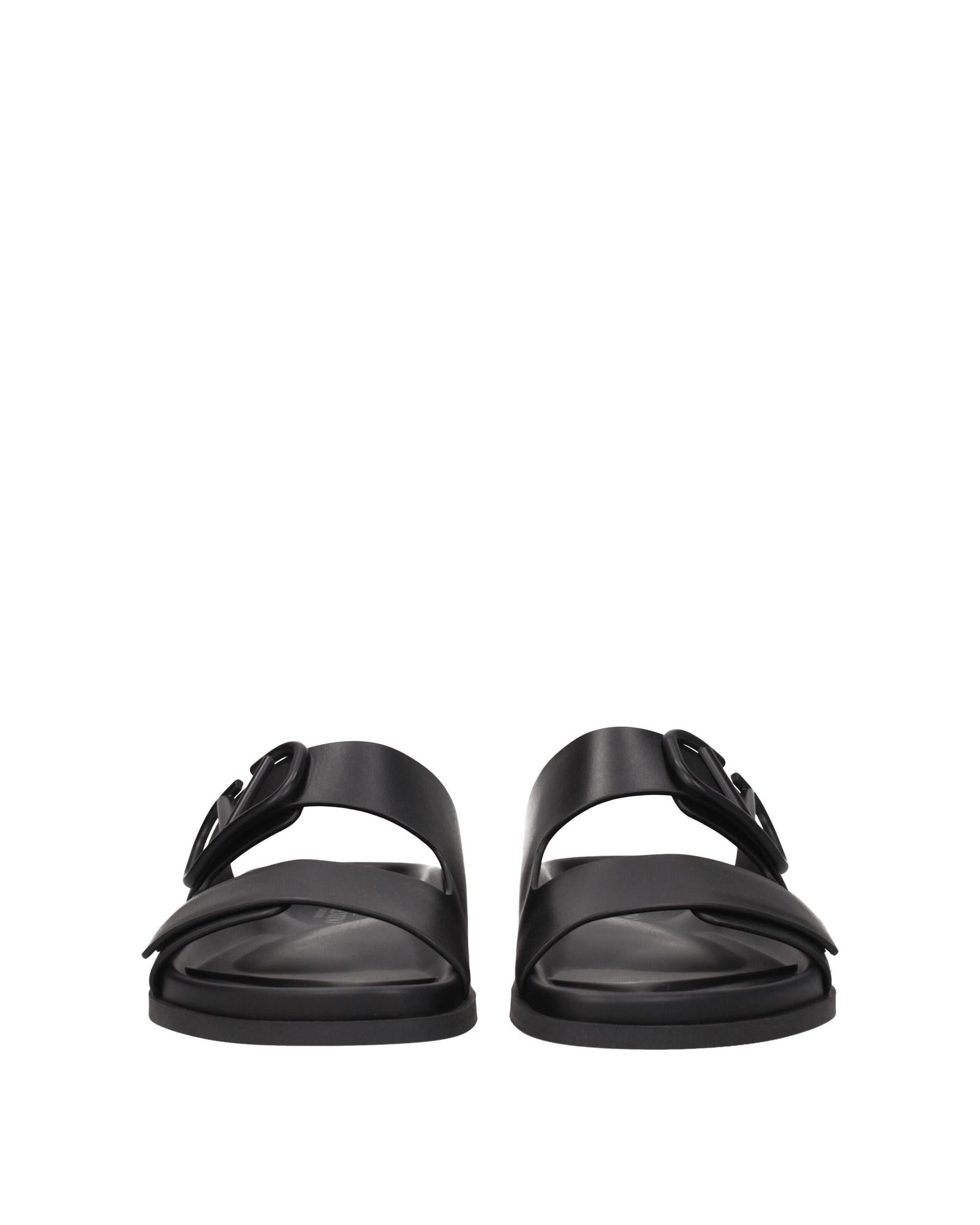 Valentino Garavani Logo Slide Sandals Men Black