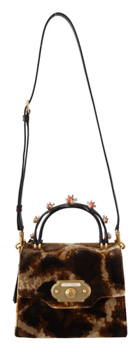 Dolce & Gabbana Devotion Small Velvet Giraffe Print Bag
