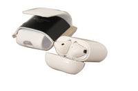 Dolce Gabbana White Black Leather Strap Silver Metal Logo Airpods Case