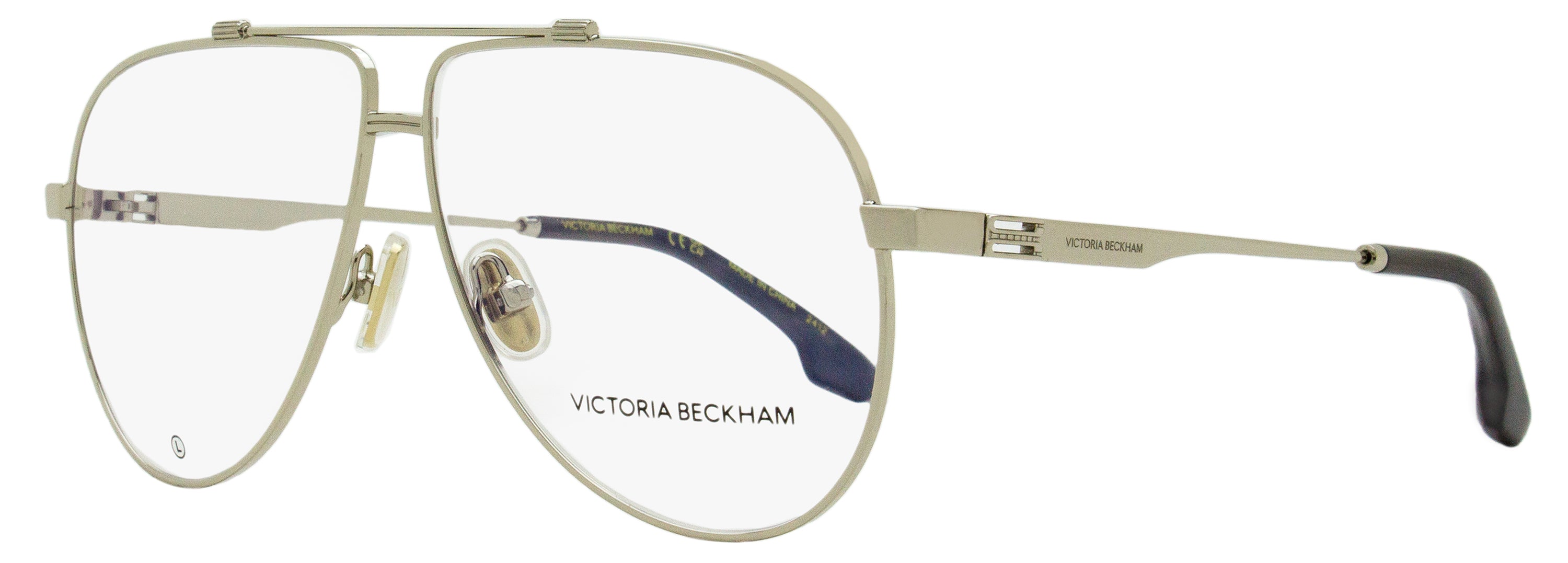 Victoria Beckham Pilot Eyeglasses VB2137 040 Silver 59mm Silver