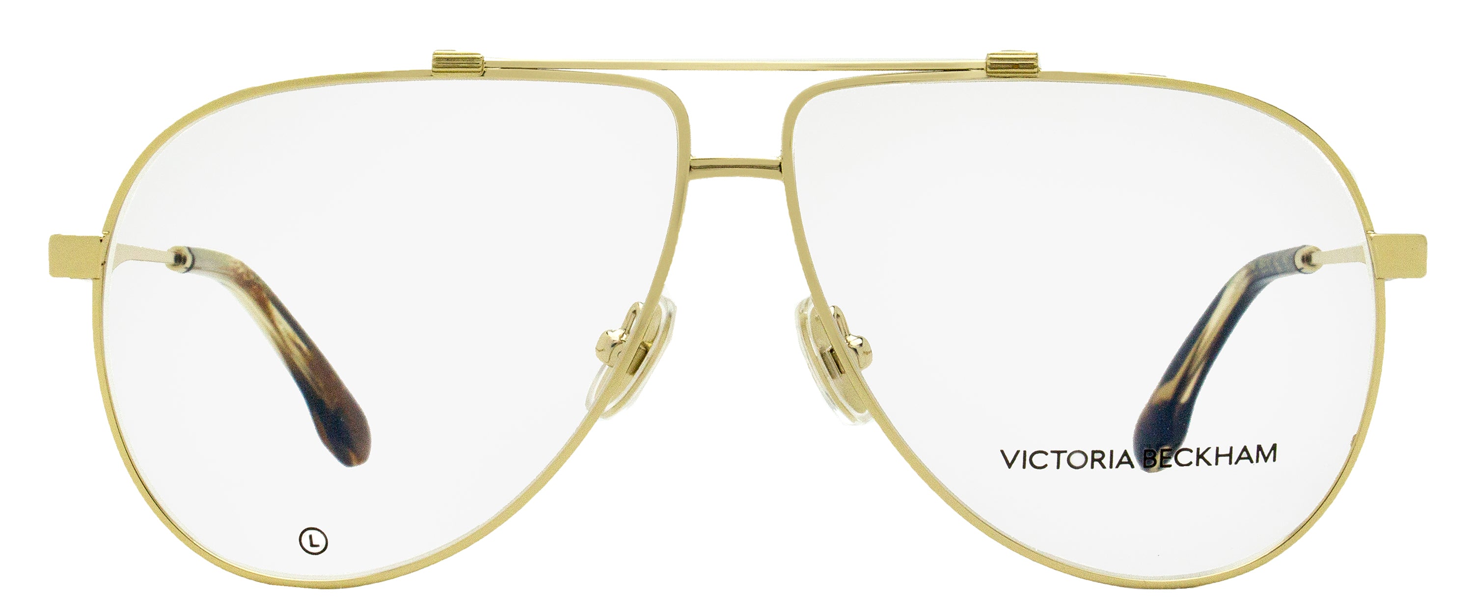 Victoria Beckham Pilot Eyeglasses VB2137 714 Gold 59mm – Bluefly