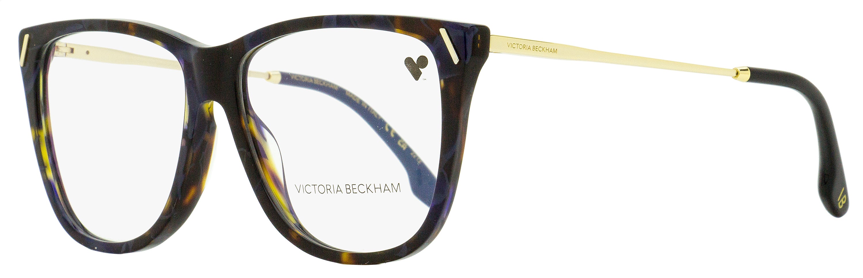 Victoria Beckham Square Eyeglasses VB2636 418 Havana Blue 56mm Havana Blue
