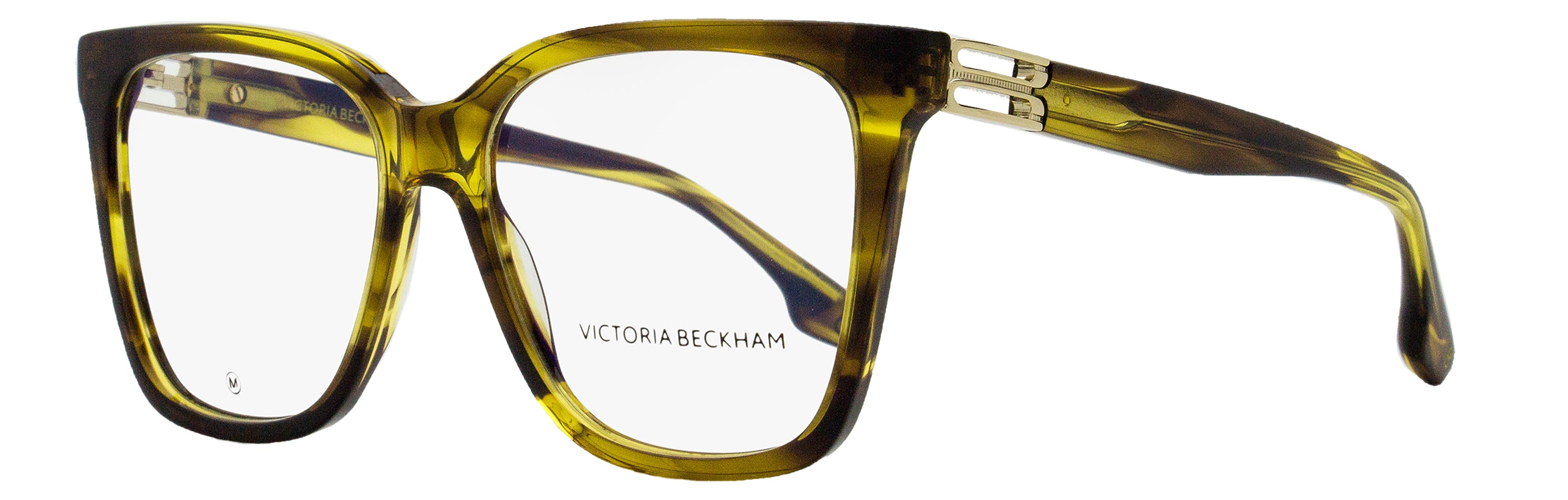 Victoria Beckham Square Eyeglasses VB2680 318 Striped Khaki 53mm Striped Khaki