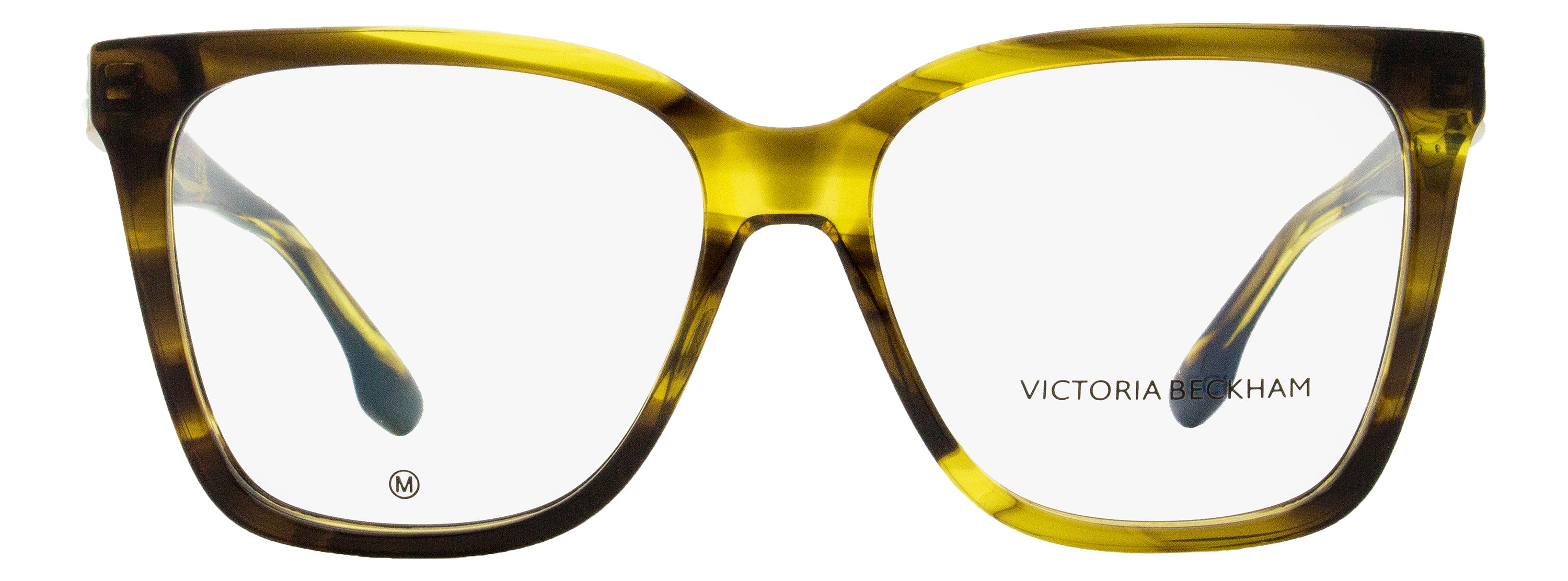 【大幅値下げ　新品】VICTORIA BECKHAM オードパルファム Victoria Beckham Square Eyeglasses VB2680 318 Striped Khaki 53mm