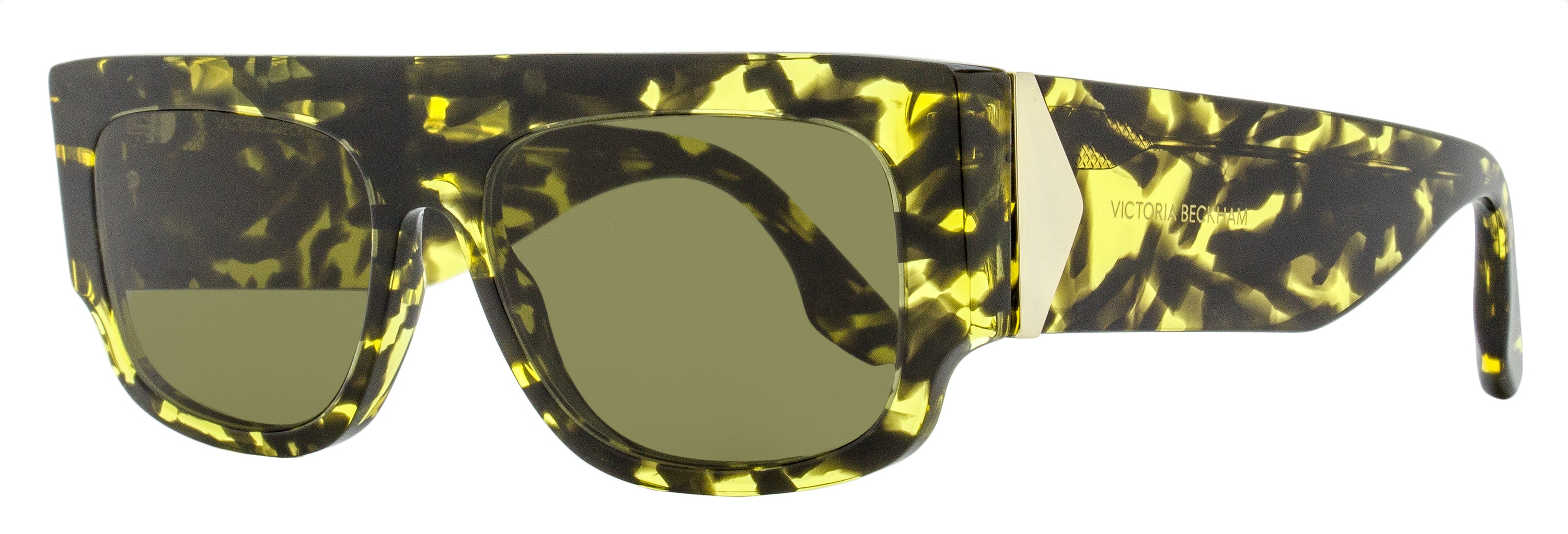 Victoria Beckham V Plaque Sunglasses VB666S 012 Yellow Havana 55mm Yellow Havana