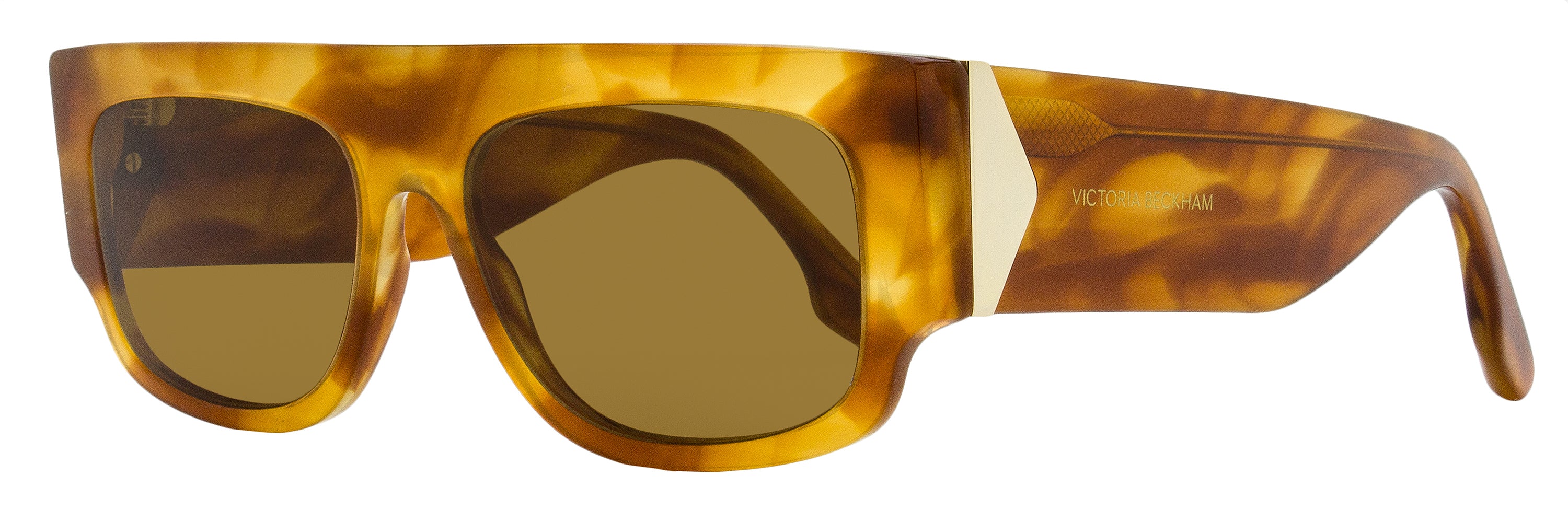 Victoria Beckham V Plaque Sunglasses VB666S 223 Blonde Horn 55mm Blonde Horn