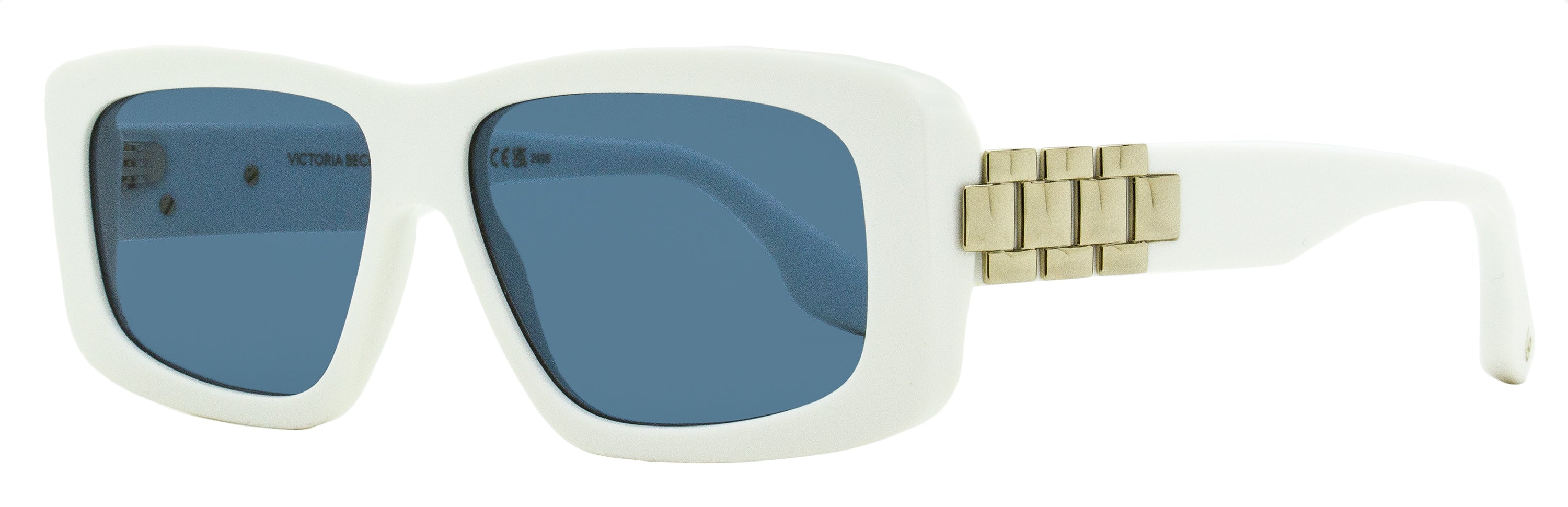 Victoria Beckham Chain Rectangular Sunglasses VB669S 101 White 55mm White