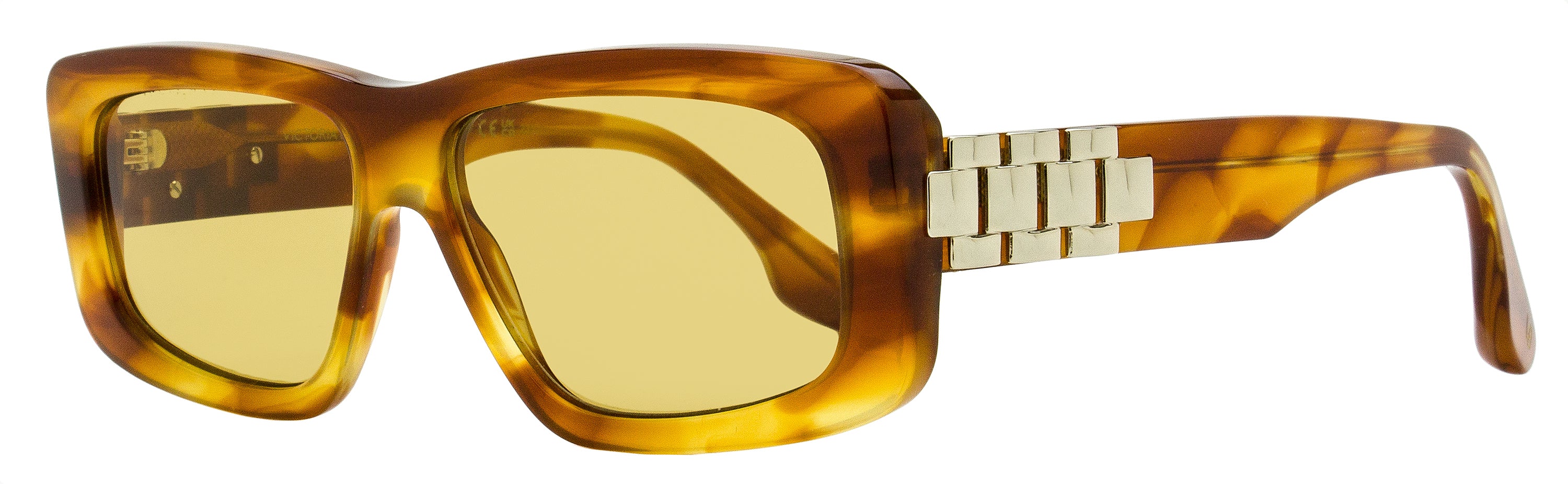 Victoria Beckham Chain Rectangular Sunglasses VB669S 223 Blonde Horn 55mm Blonde Horn