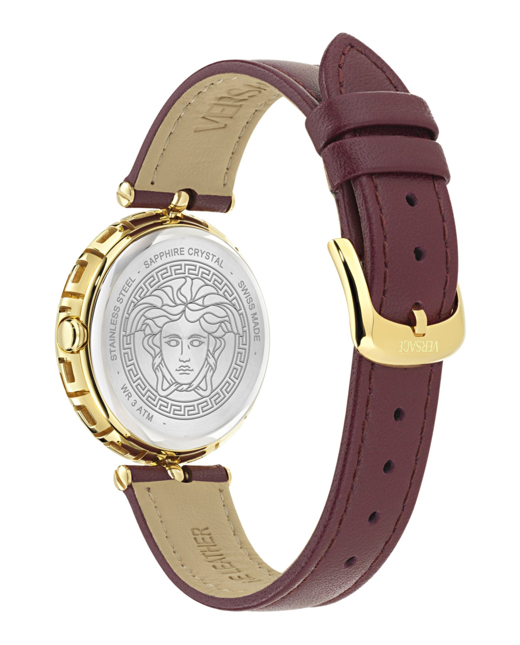Versace Womens Gold 34mm Strap Fashion Watch