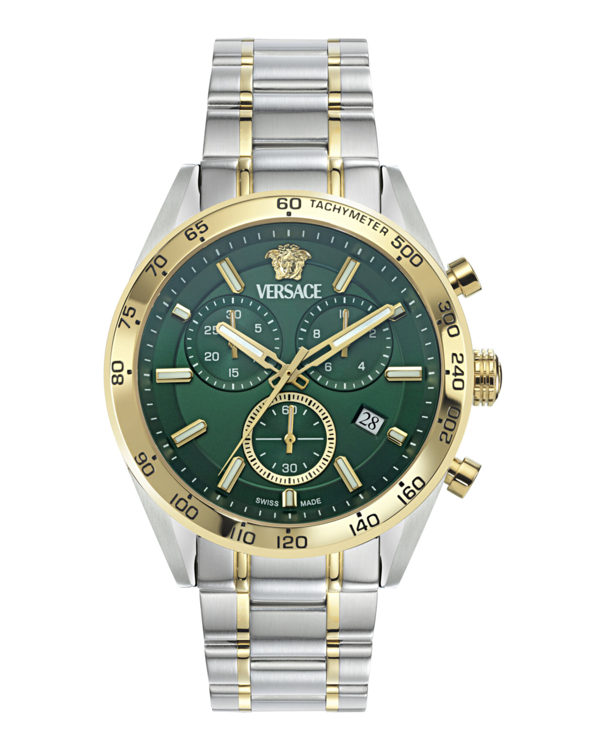 Versace Mens Two Tone 41mm Bracelet Fashion Watch