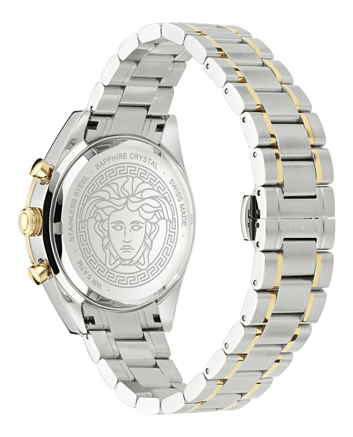 Versace Mens Two Tone 41mm Bracelet Fashion Watch