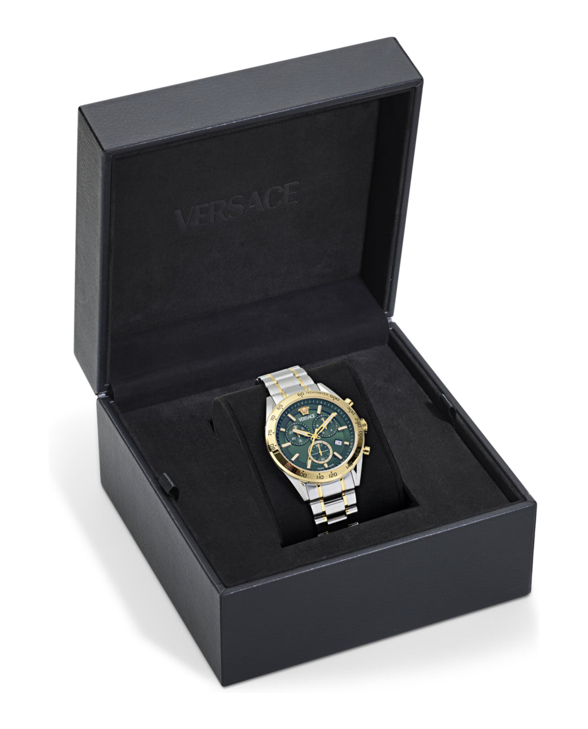 Versace Mens Two Tone 41mm Bracelet Fashion Watch