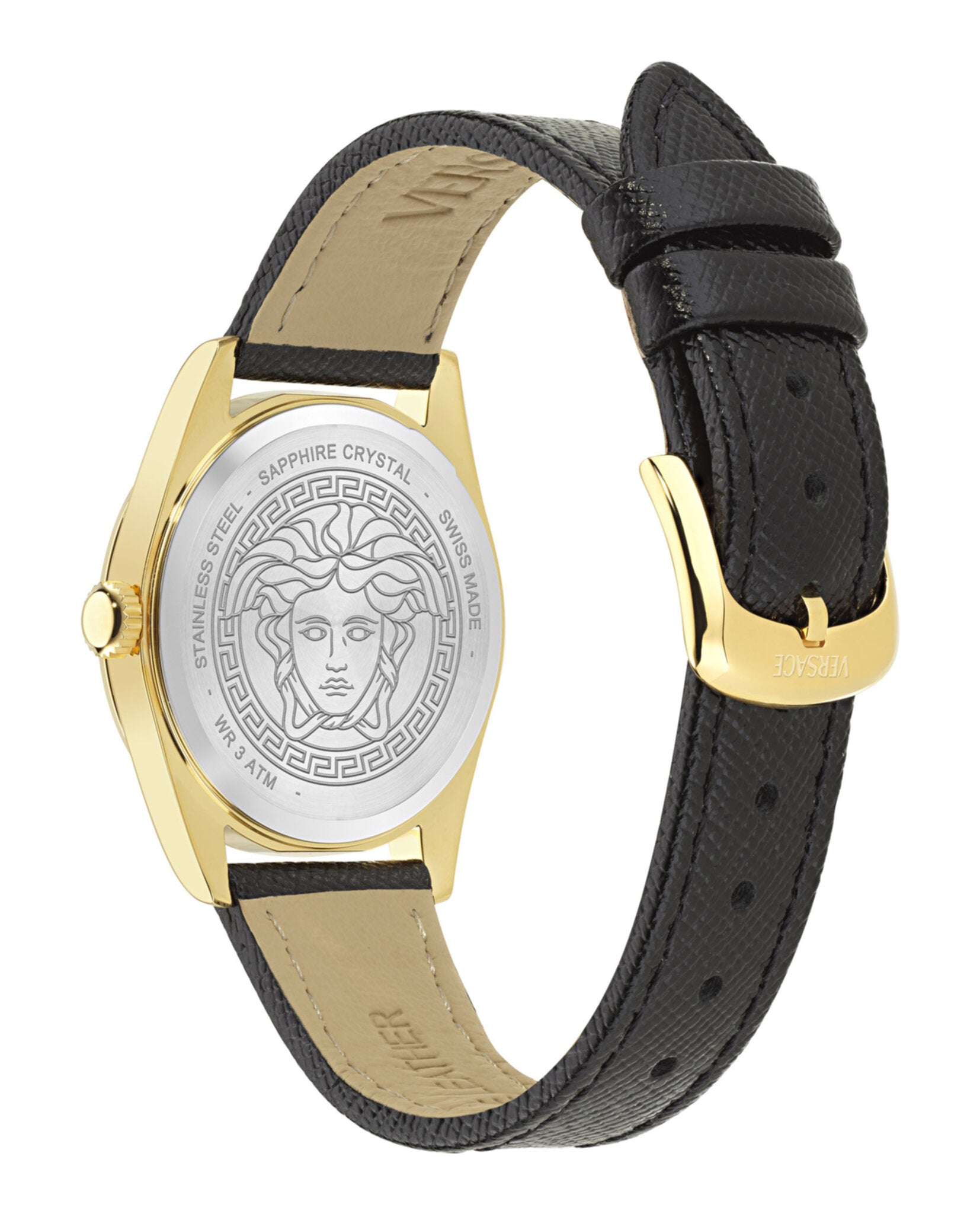 Versace Versace Womens  Gold 32mm Strap Fashion Watch