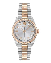 Versace Womens Two Tone 32mm Bracelet Fashion Watch