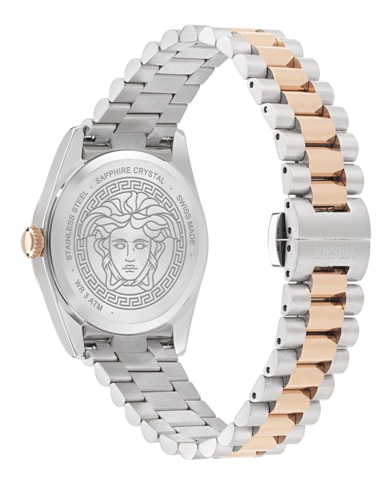 Versace Womens Two Tone 32mm Bracelet Fashion Watch