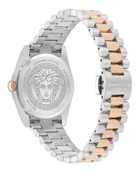 Versace Womens Two Tone 32mm Bracelet Fashion Watch