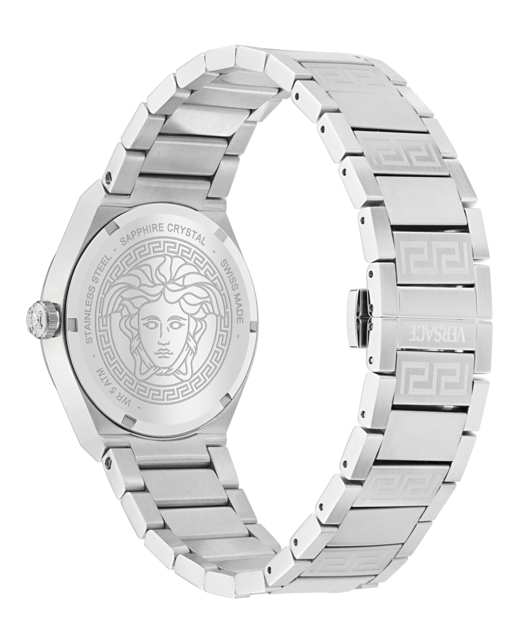 Versace Versace Mens  Stainless Steel 39mm Bracelet Fashion Watch