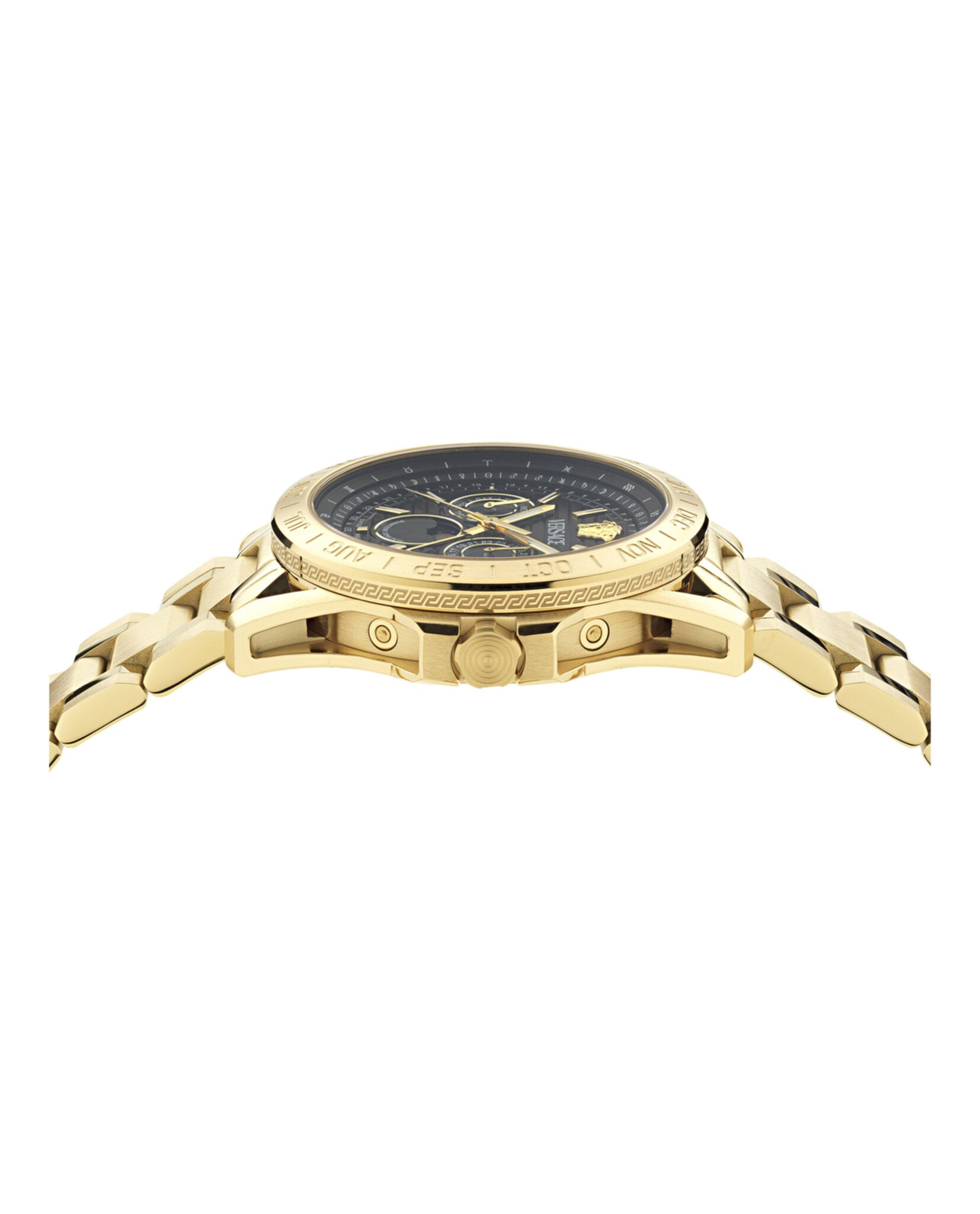 Versace Mens Gold 43mm Bracelet Fashion Watch