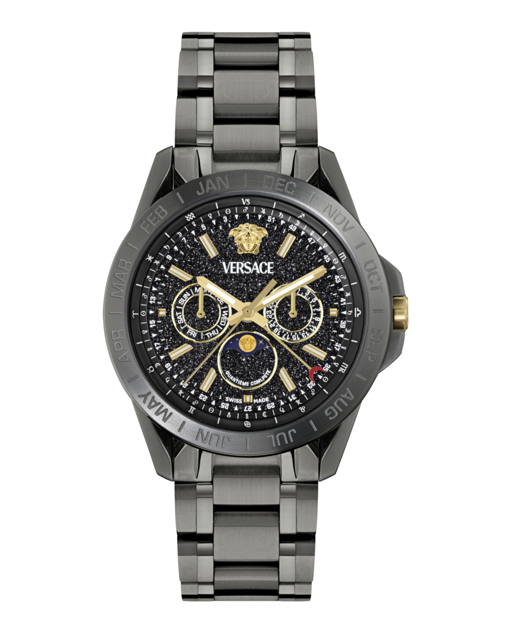 Versace Mens Gun 43mm Bracelet Fashion Watch