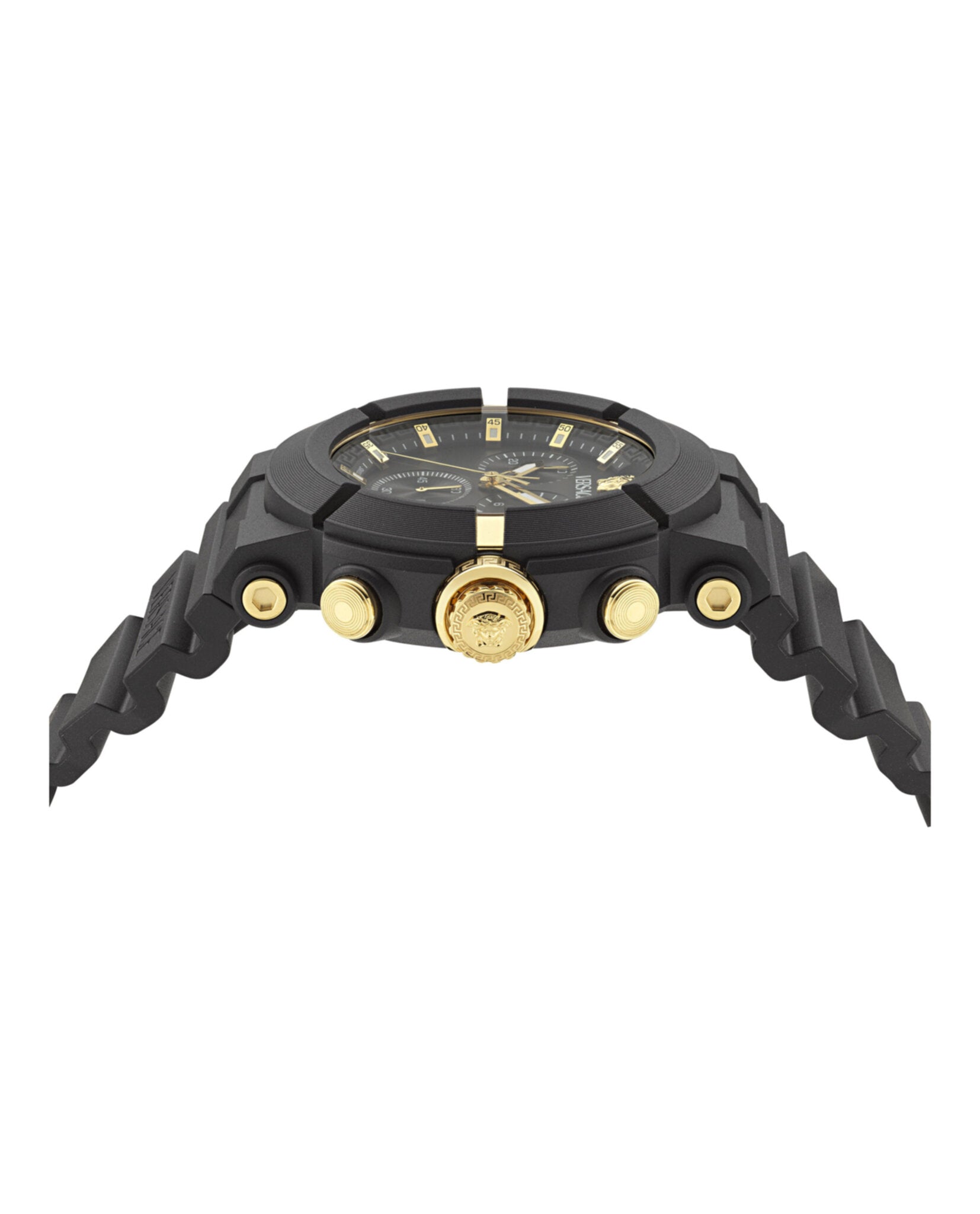 Versace Versace Mens  Black 45mm Strap Fashion Watch