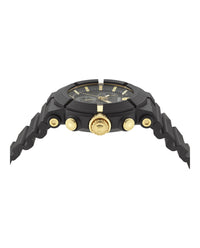 Versace Versace Mens  Black 45mm Strap Fashion Watch