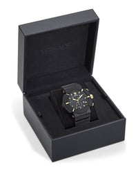Versace Versace Mens  Black 45mm Strap Fashion Watch