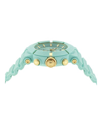 Versace Versace Mens  Light Blue 45mm Strap Fashion Watch