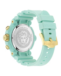 Versace Versace Mens  Light Blue 45mm Strap Fashion Watch