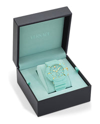 Versace Versace Mens  Light Blue 45mm Strap Fashion Watch