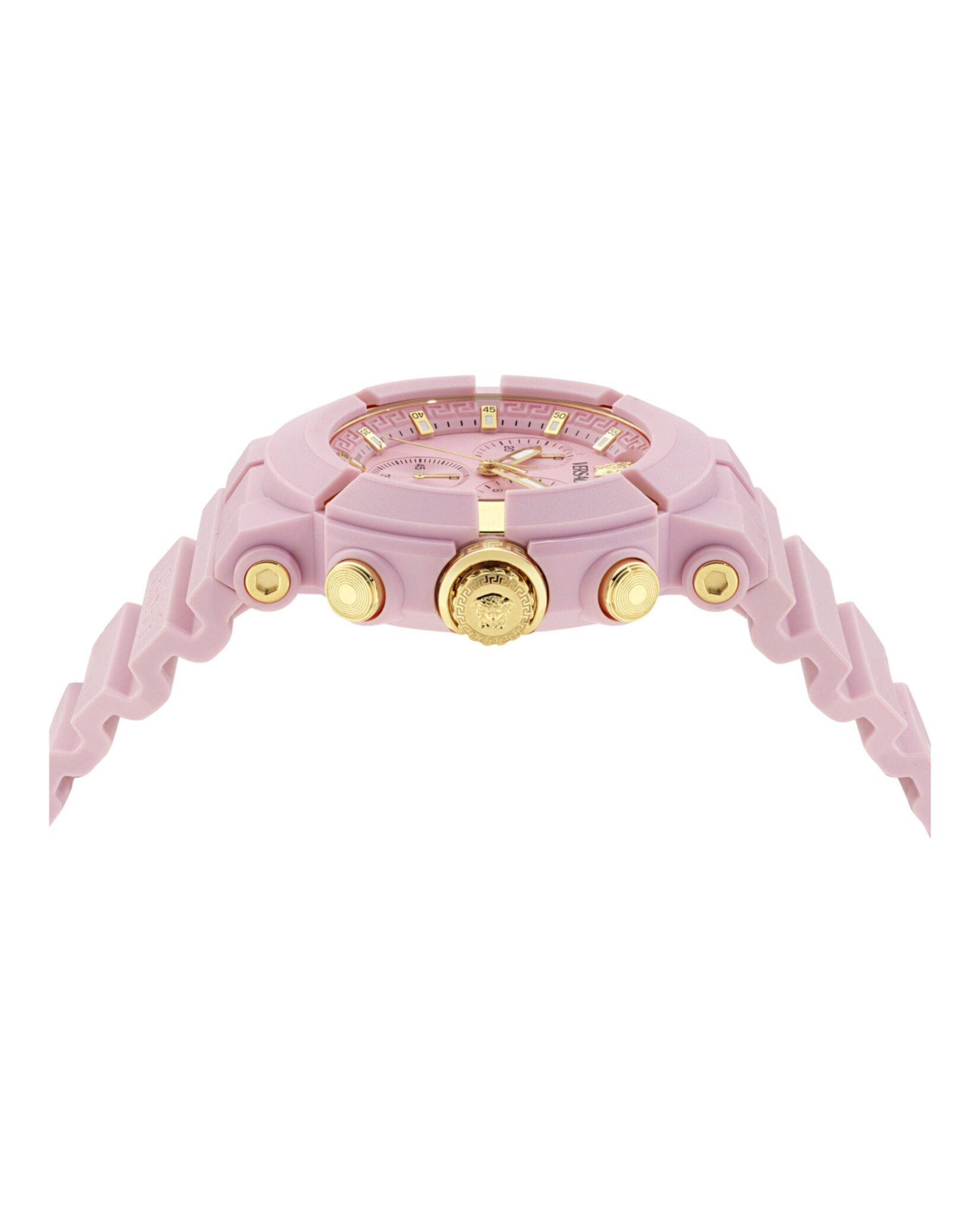 Versace Mens Pink 45mm Strap Fashion Watch