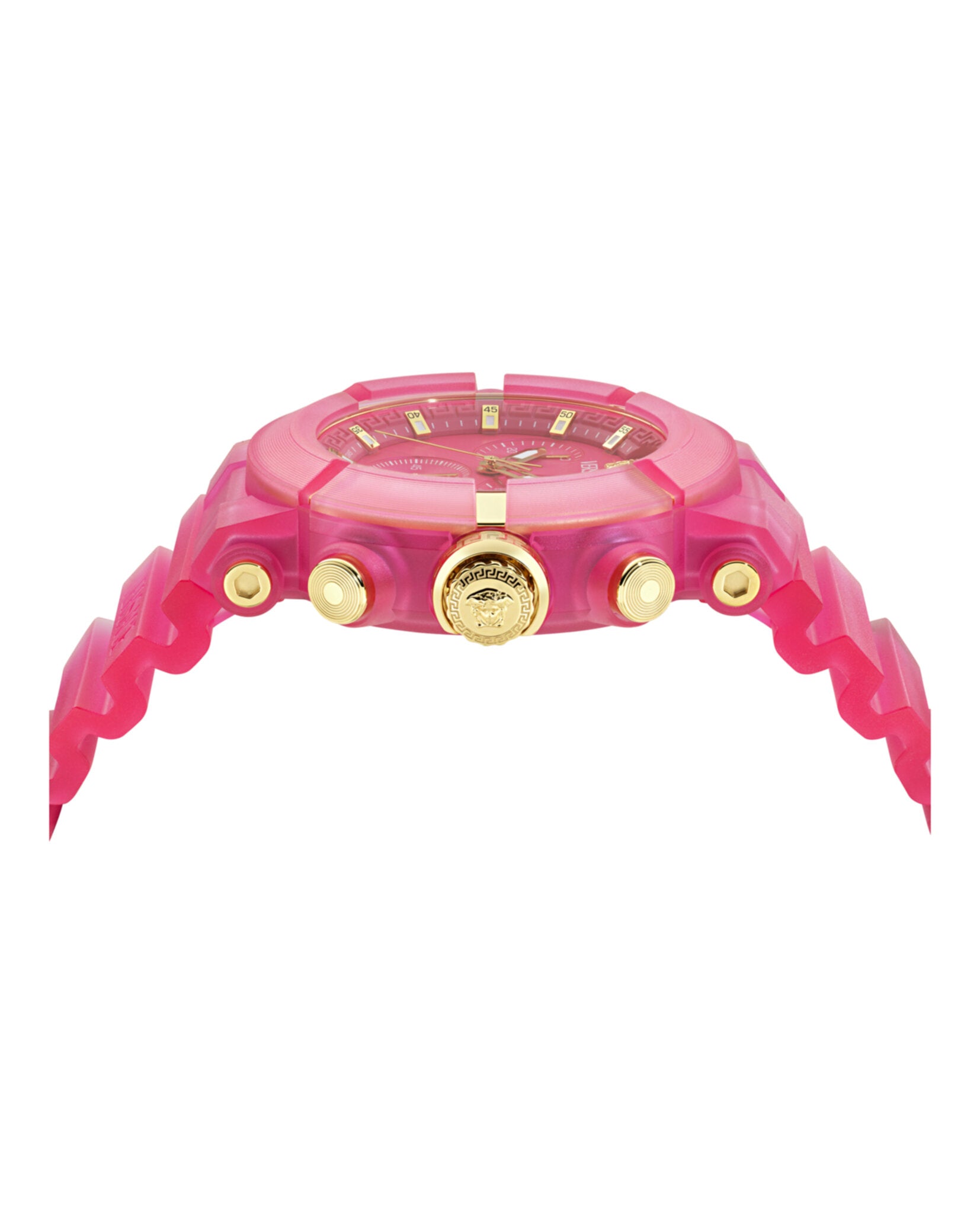 Versace Versace Mens  Pink 45mm Strap Fashion Watch