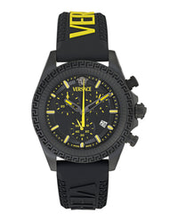 Versace Versace Mens  Black 43mm Strap Fashion Watch