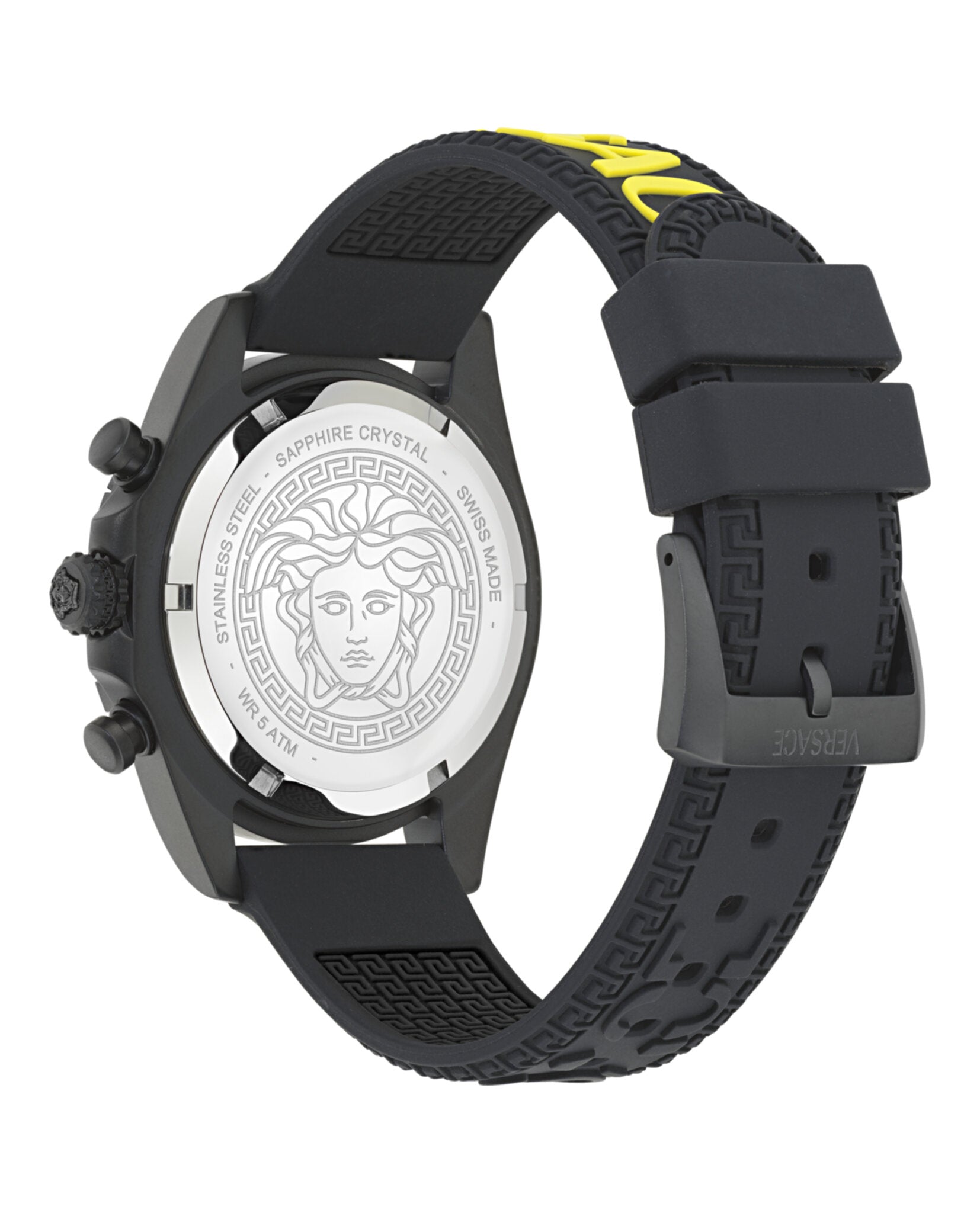 Versace Versace Mens  Black 43mm Strap Fashion Watch