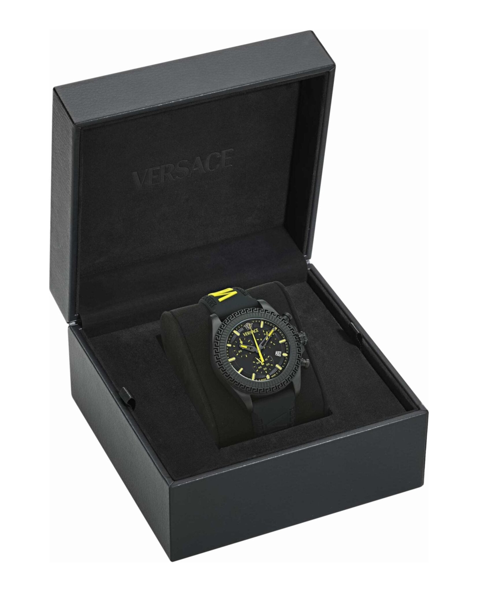 Versace Versace Mens  Black 43mm Strap Fashion Watch