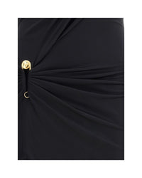 Versace Draped Gown Women Black Dresses