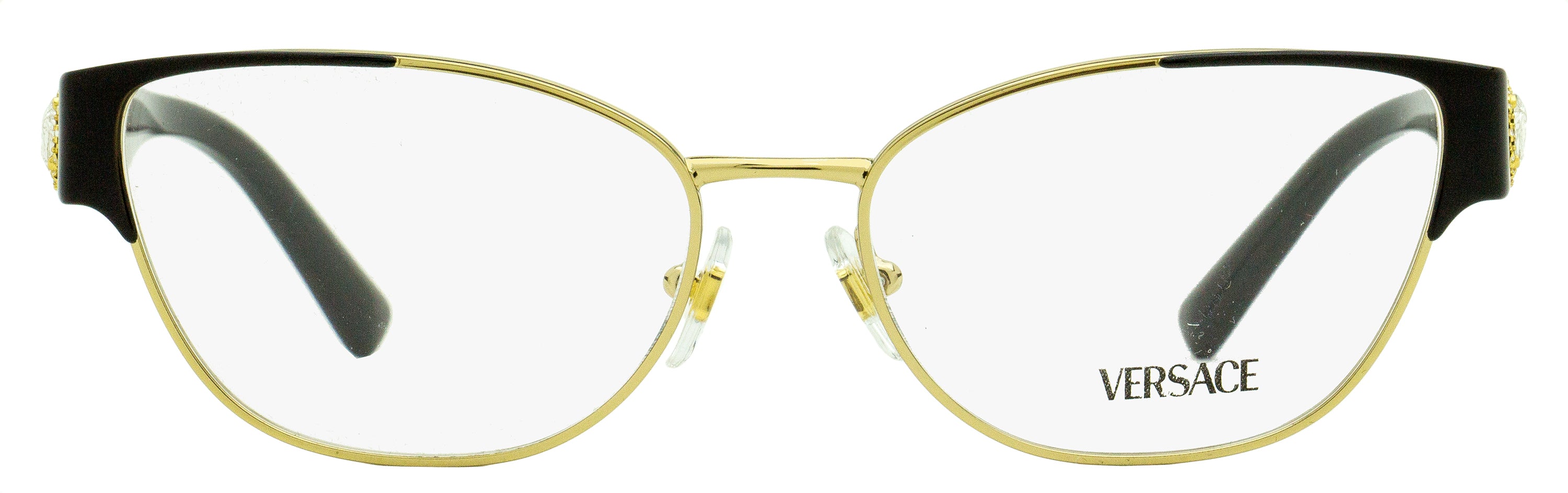 Versace Cat Eye Eyeglasses VE1267B 1433 Gold/Black 53mm
