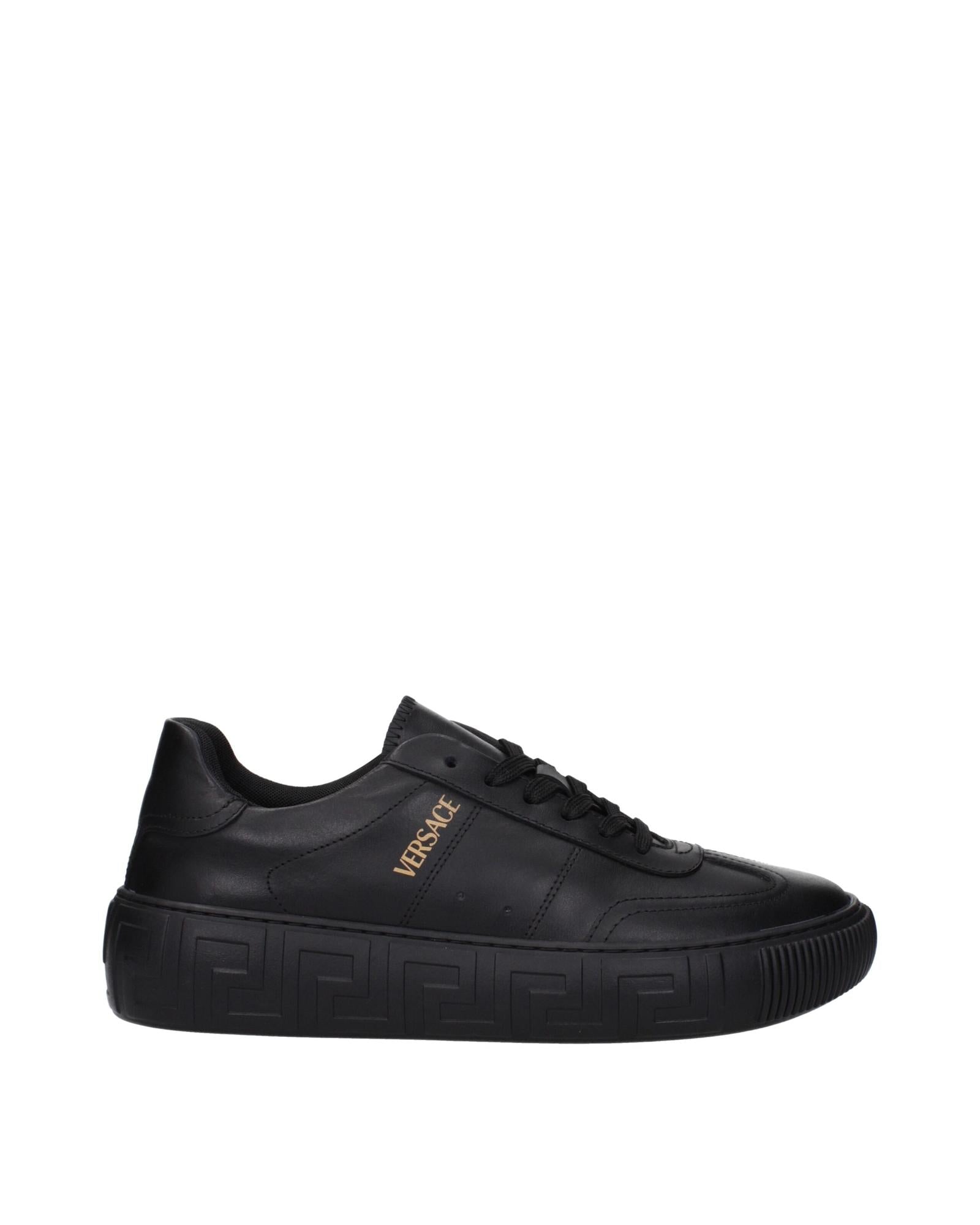 Versace Leather LowTop Sneakers Men Black
