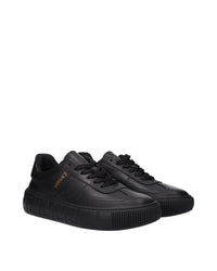 Versace Leather LowTop Sneakers Men Black