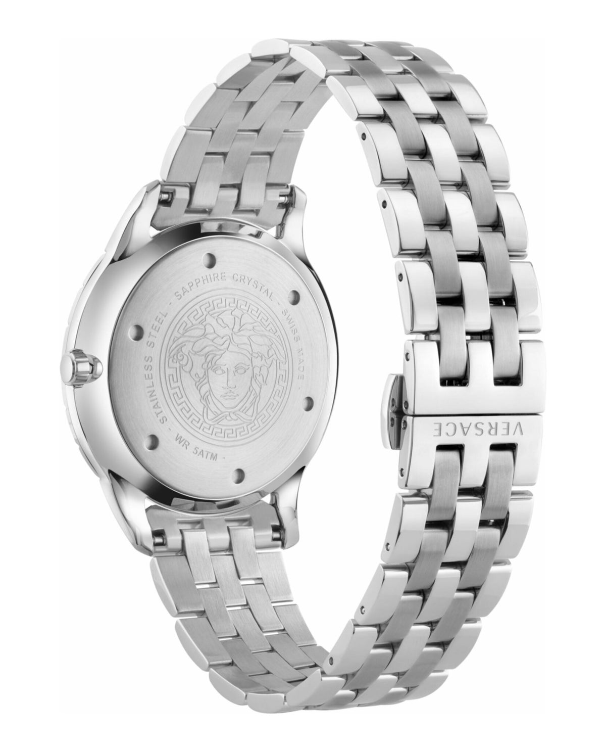 Versace Mens Stainless Steel 43mm Bracelet Fashion Watch