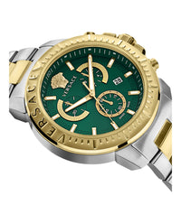 Versace Mens Two Tone 45mm Bracelet Fashion Watch