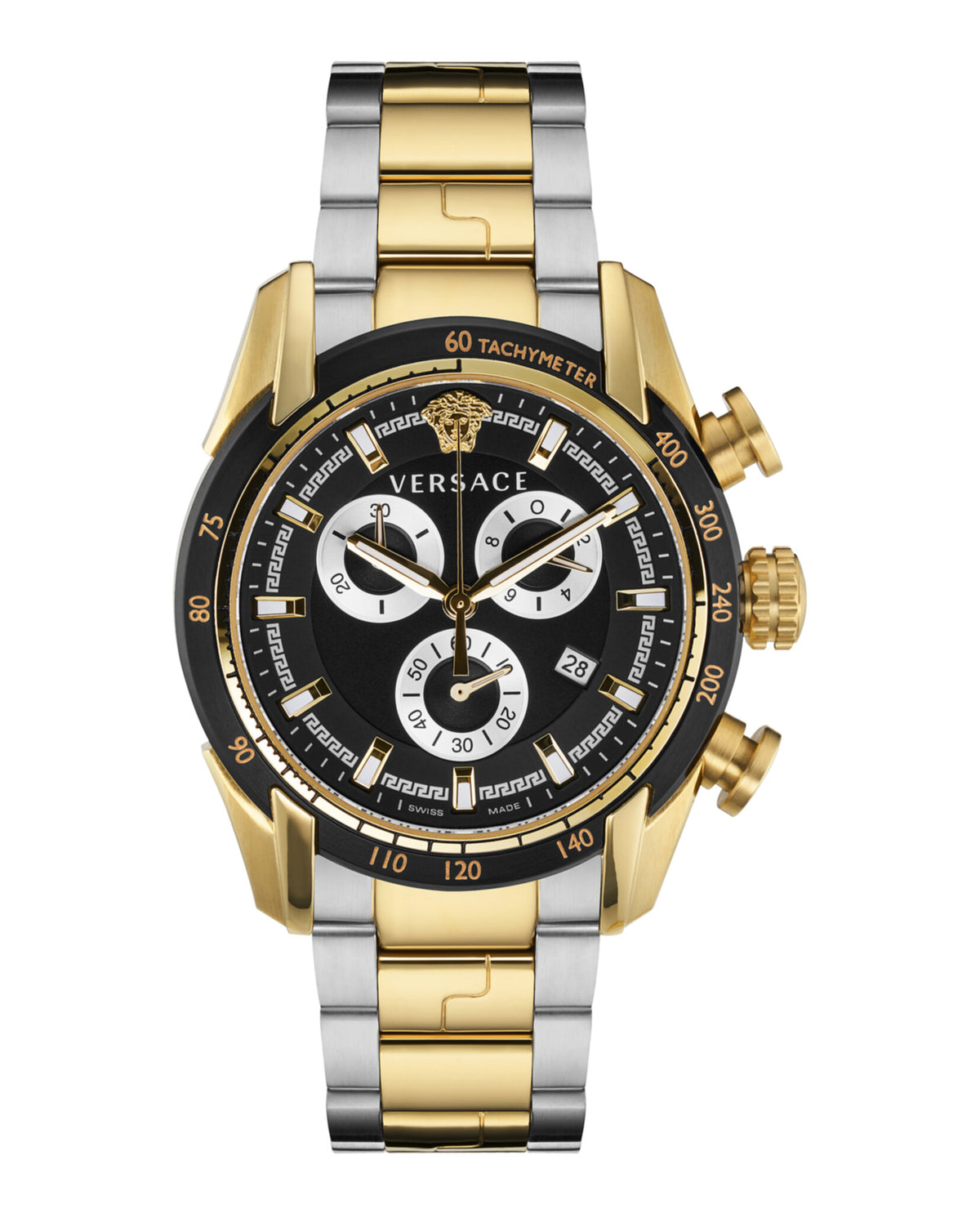 Versace Versace Mens  Two Tone 44mm Bracelet Fashion Watch