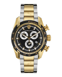 Versace Versace Mens  Two Tone 44mm Bracelet Fashion Watch