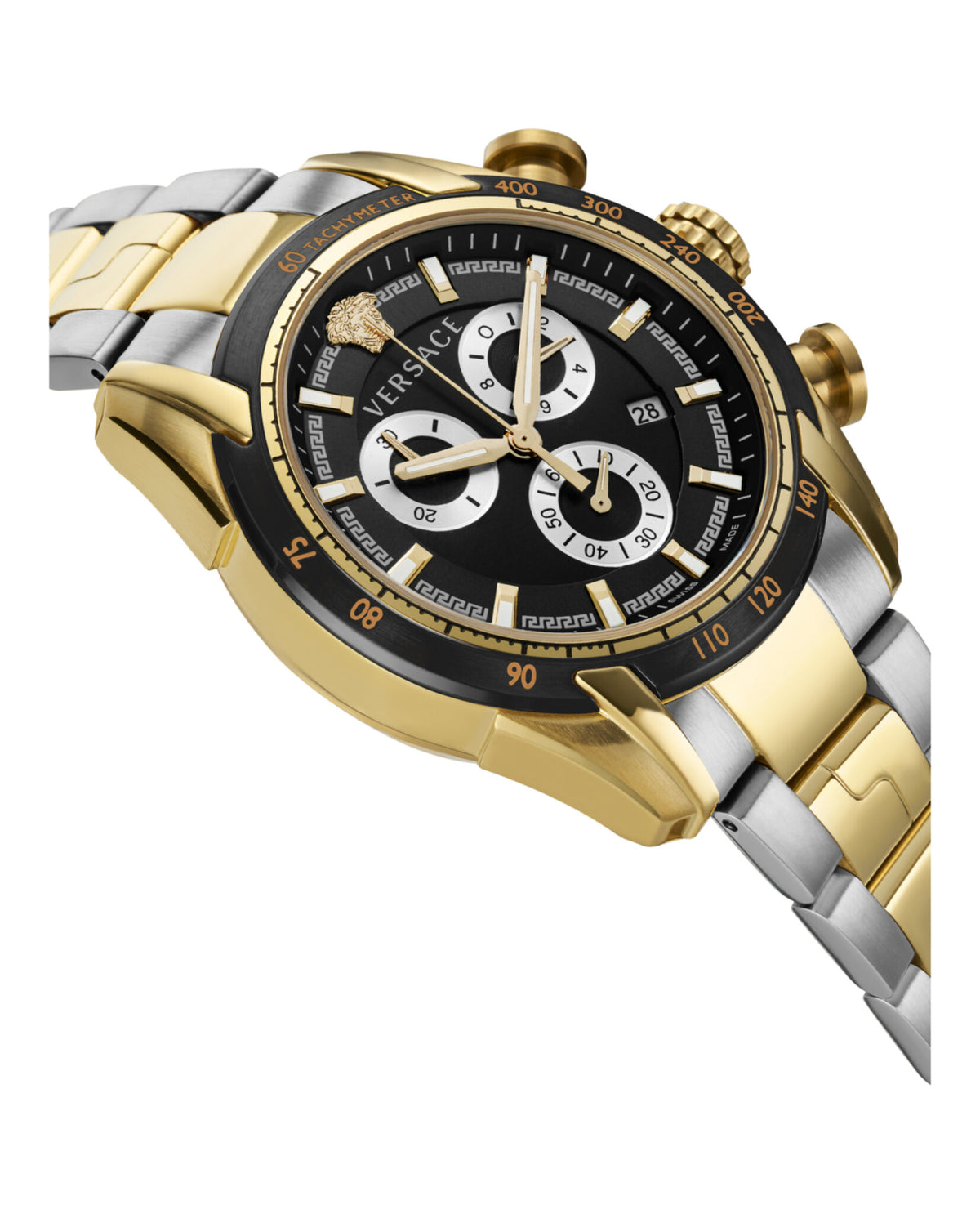 Versace Versace Mens  Two Tone 44mm Bracelet Fashion Watch