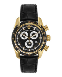 Versace Versace Mens  Gold 44mm Strap Fashion Watch