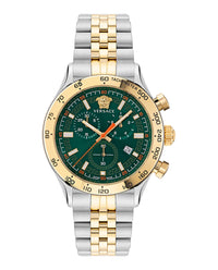 Versace Mens Two Tone 44mm Bracelet Fashion Watch