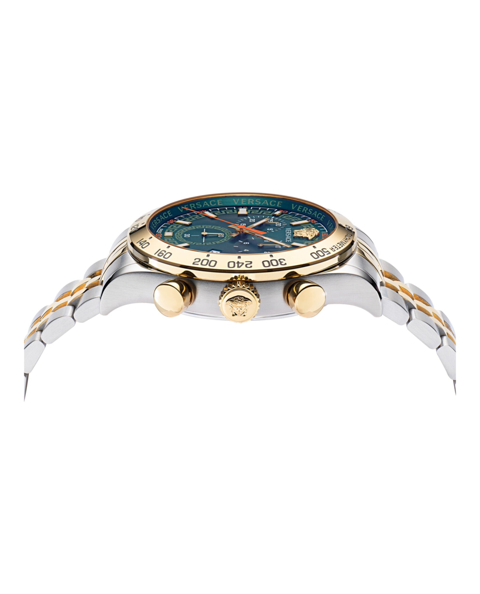 Versace Mens Two Tone 44mm Bracelet Fashion Watch