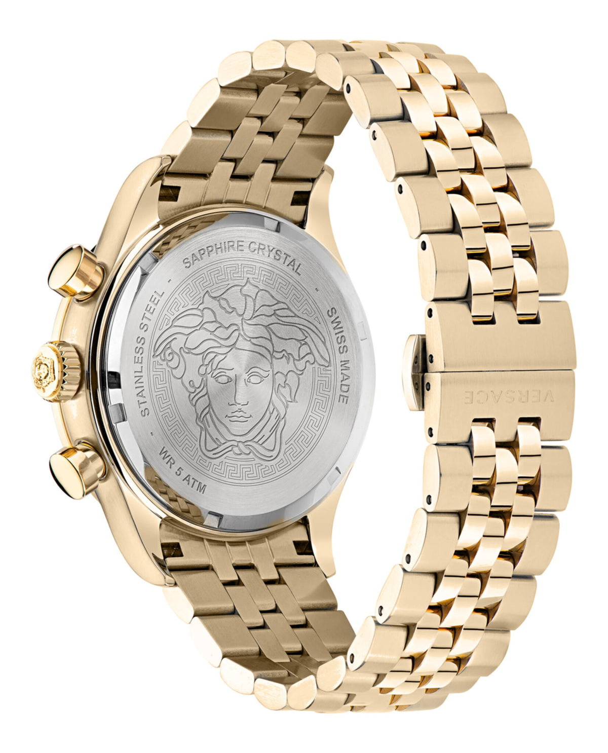 Versace Versace Mens  Gold 44mm Bracelet Fashion Watch