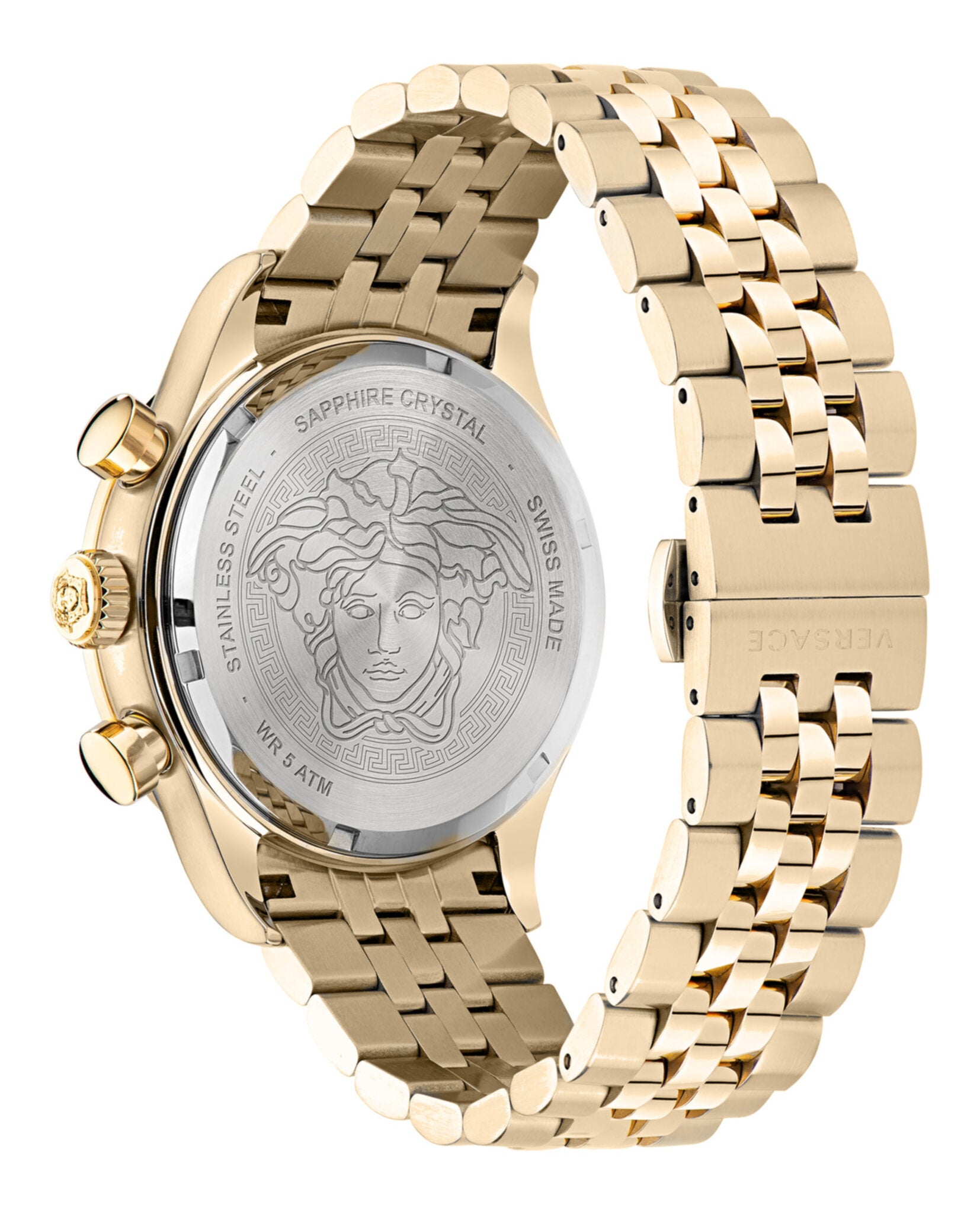 Versace Mens Hellenyium 44mm Strap Fashion Watch
